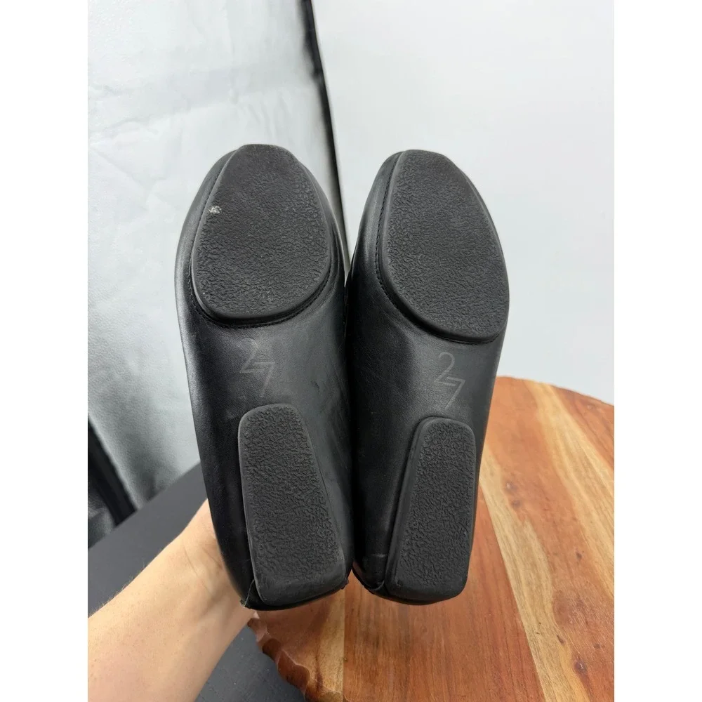 Naturalizer 27 Edit Hellen 2 Loafers Womens 6.5M Black Leather Chain‎ Link Flats